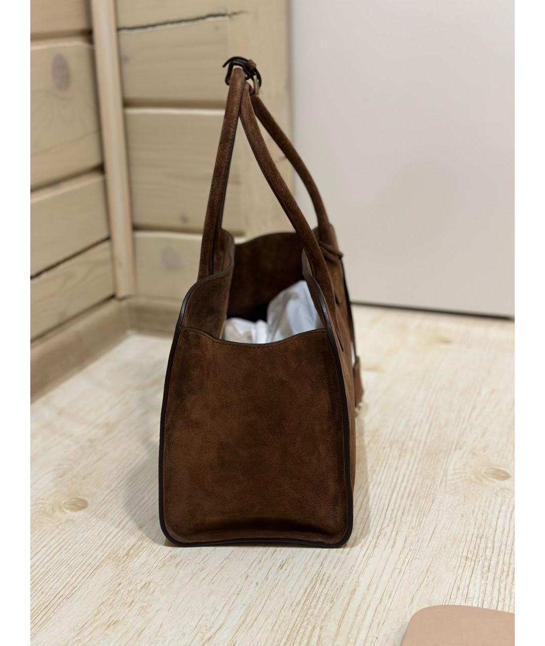 PRADA Коричневая замшевая сумка тоут, фото 2