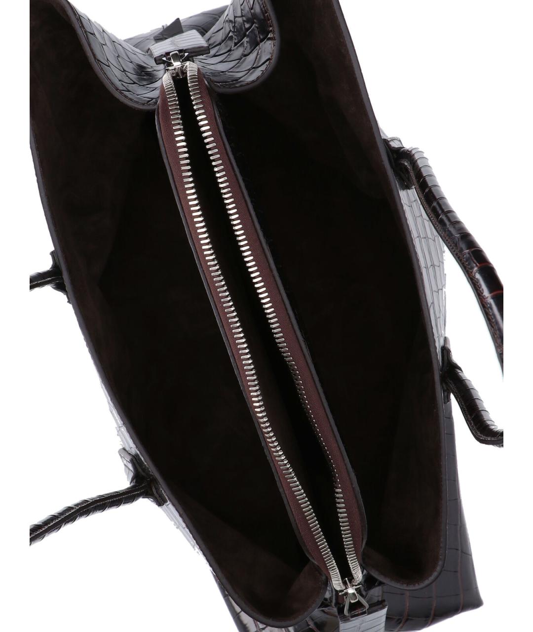 THE ATTICO Коричневая кожаная сумка тоут, фото 4