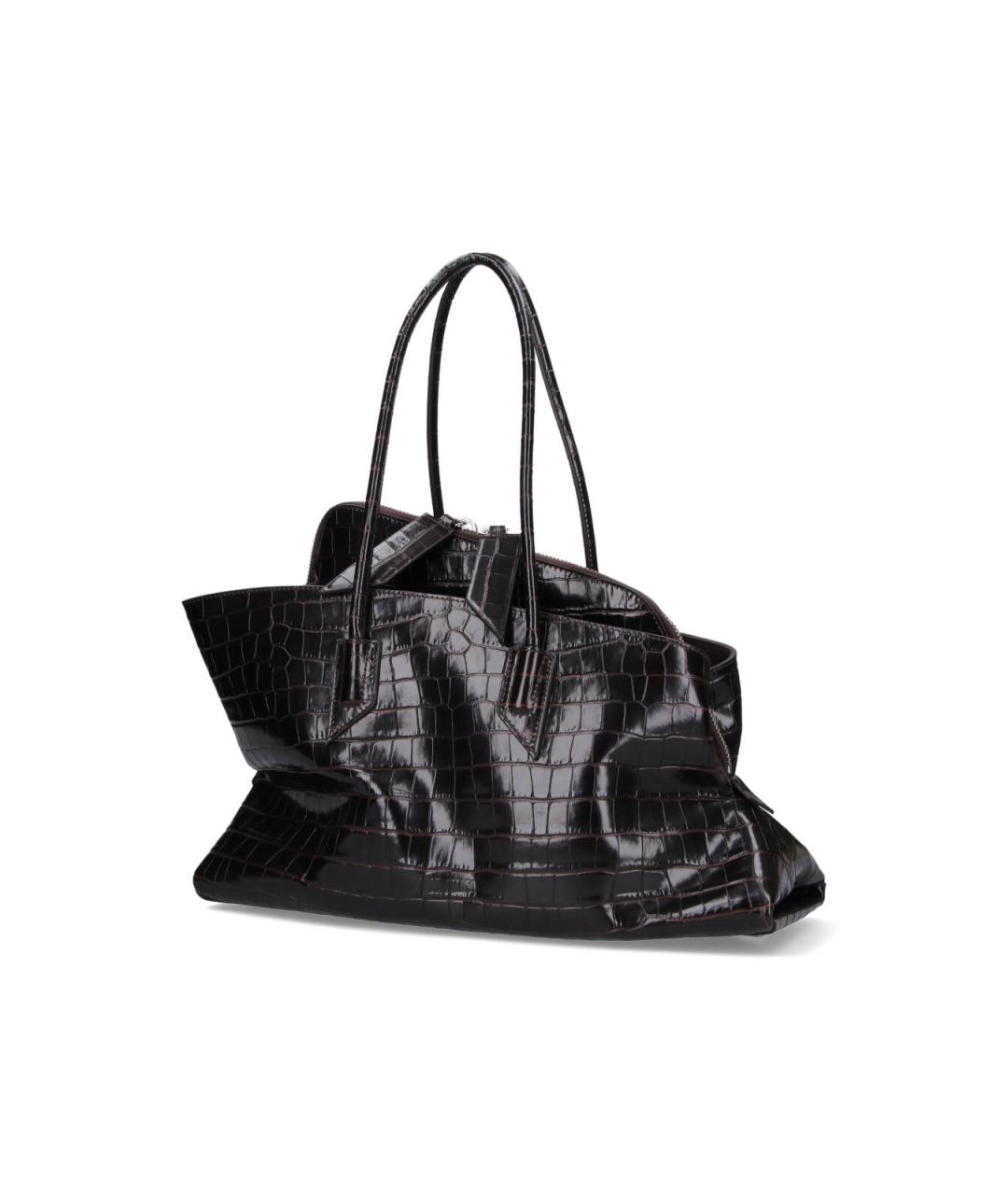 THE ATTICO Коричневая кожаная сумка тоут, фото 2