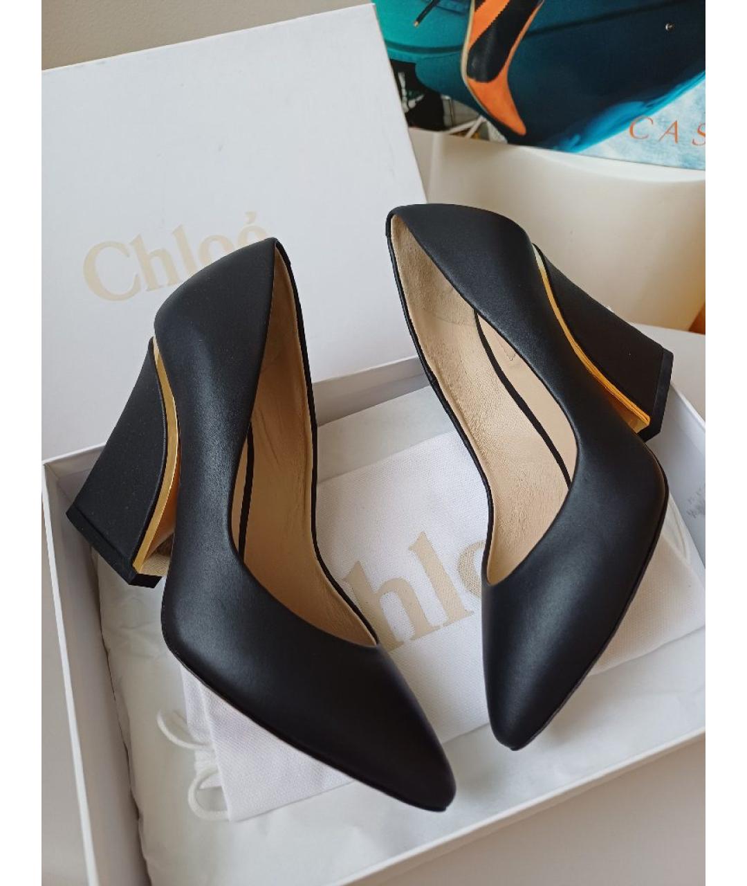 CHLOE Черные кожаные туфли, фото 2