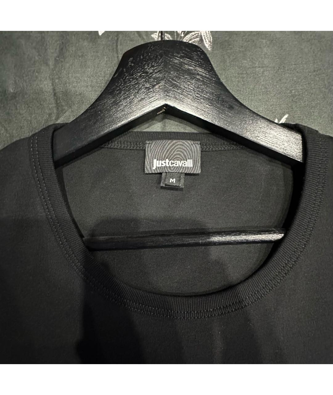 JUST CAVALLI Черная хлопковая футболка, фото 3