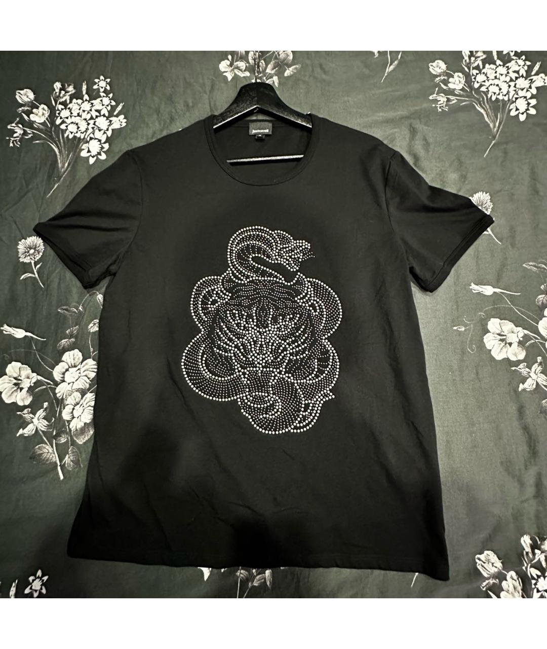 JUST CAVALLI Черная хлопковая футболка, фото 4