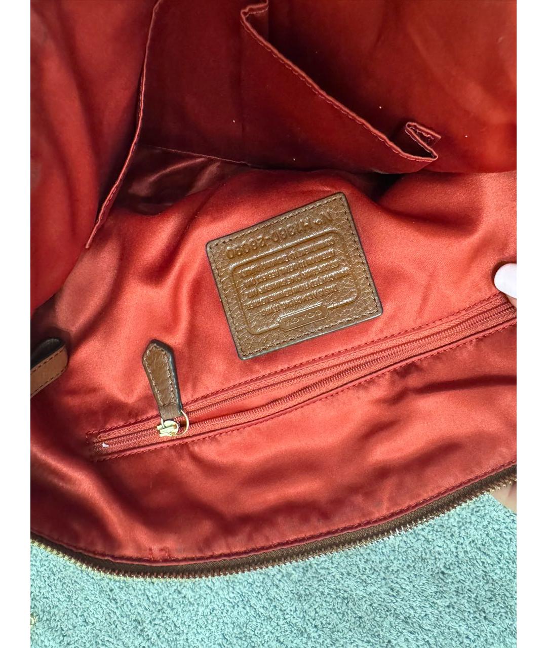 COACH Коричневая кожаная сумка тоут, фото 8