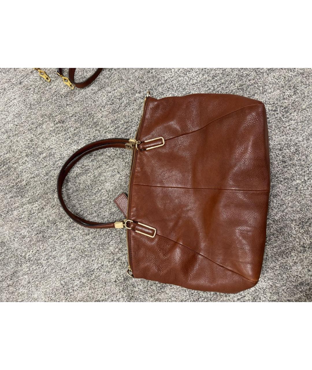 COACH Коричневая кожаная сумка тоут, фото 3