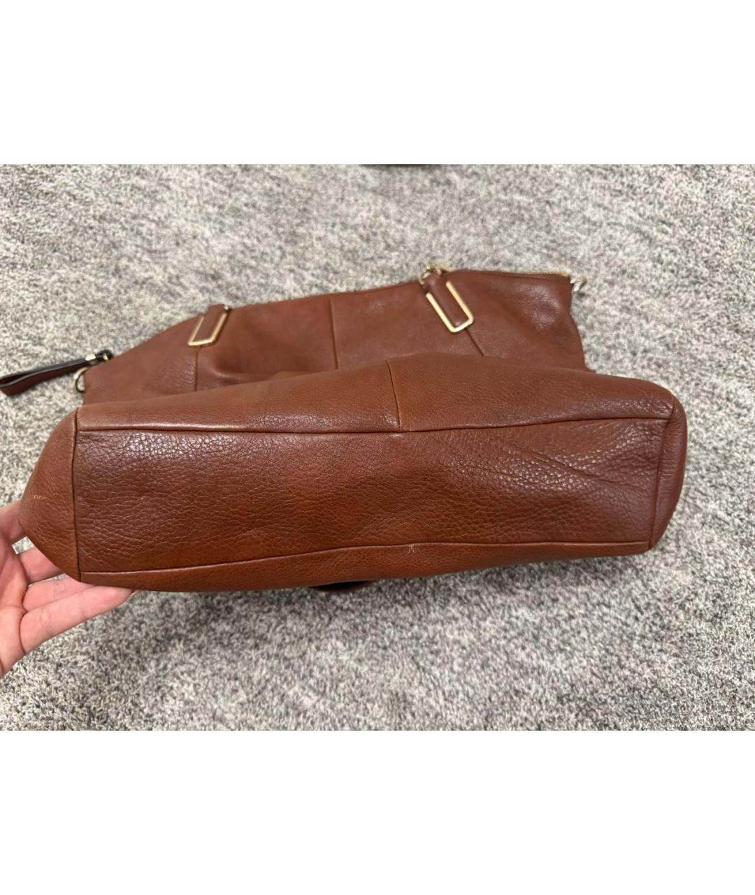 COACH Коричневая кожаная сумка тоут, фото 4