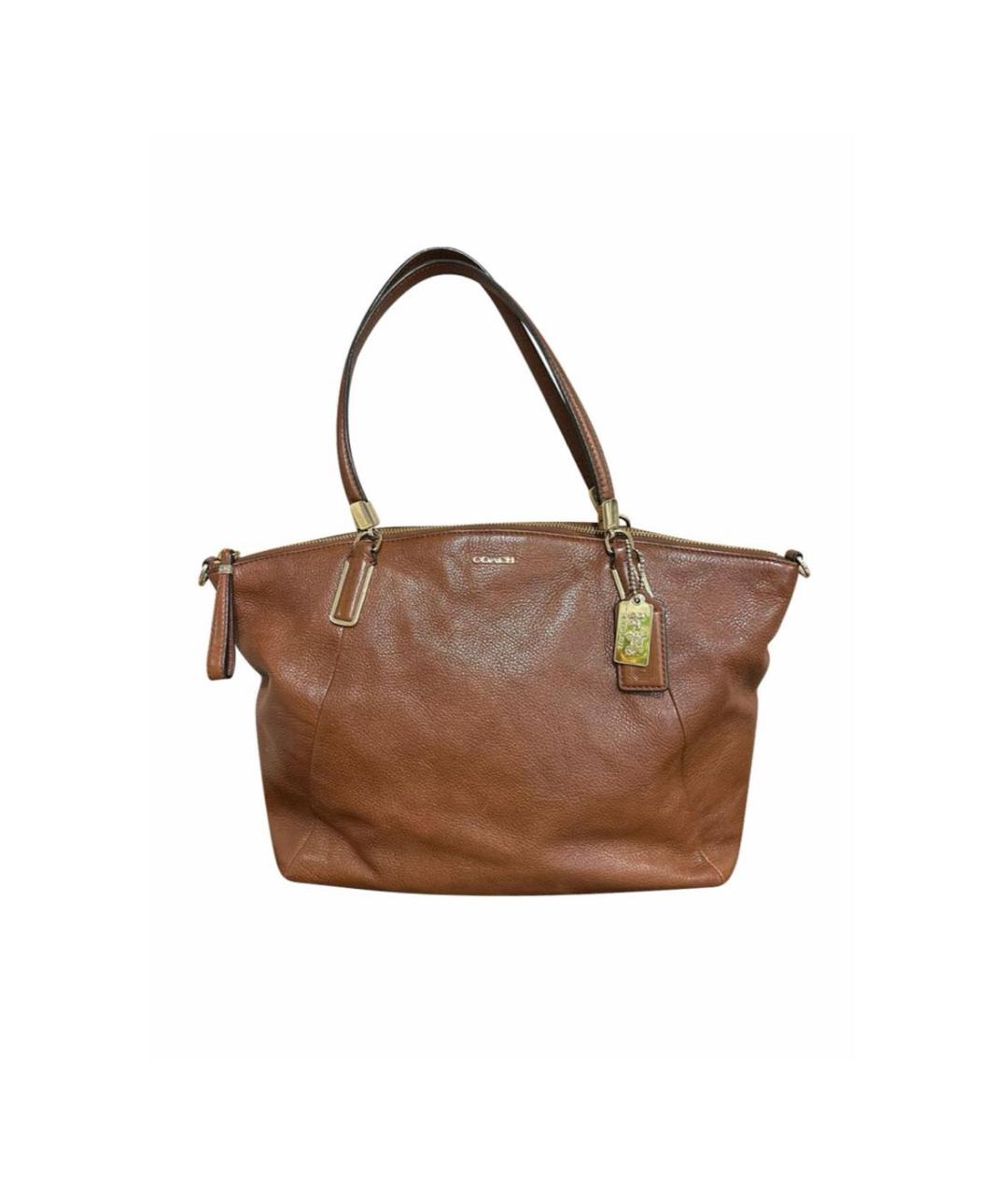 COACH Коричневая кожаная сумка тоут, фото 1