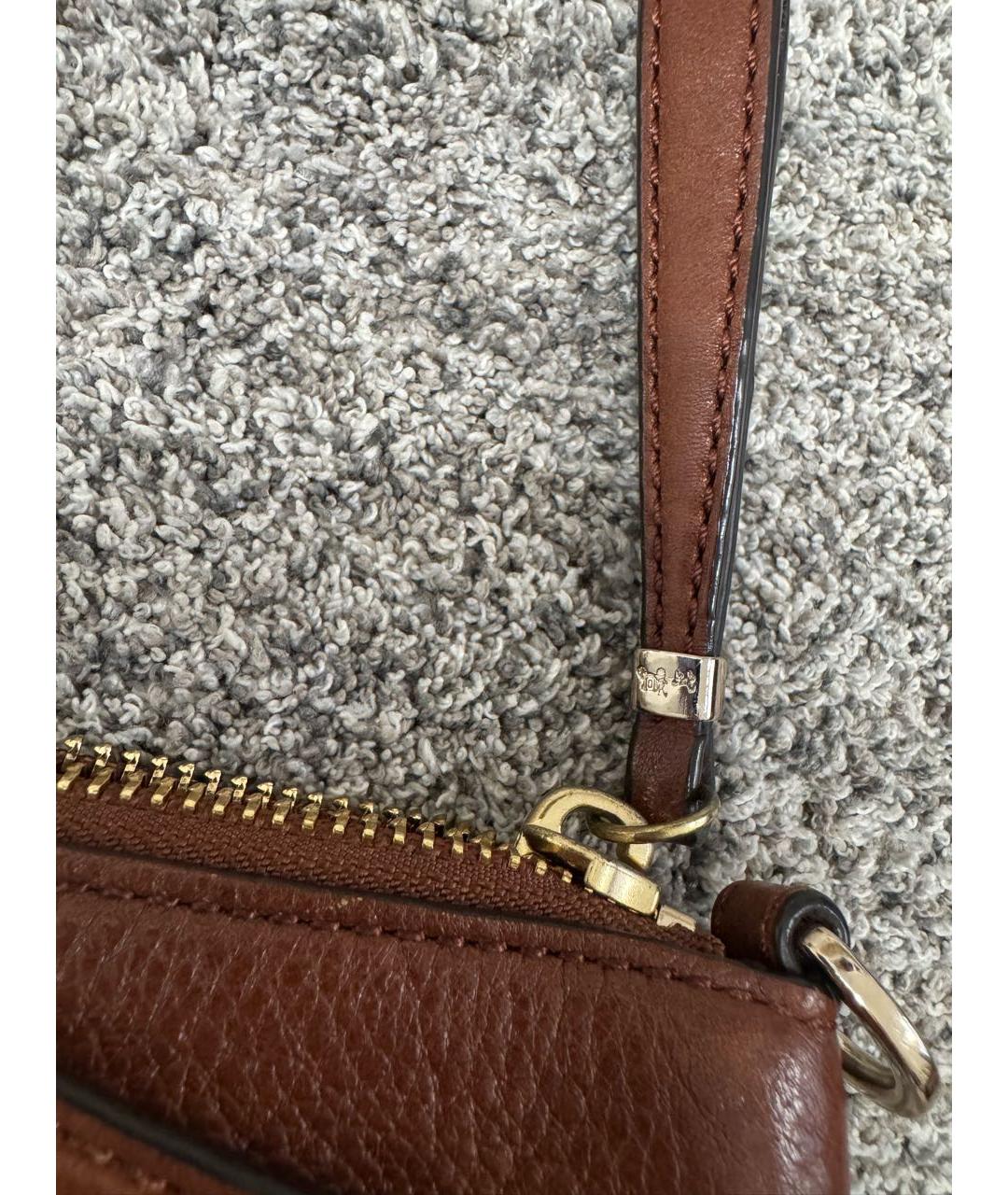 COACH Коричневая кожаная сумка тоут, фото 7