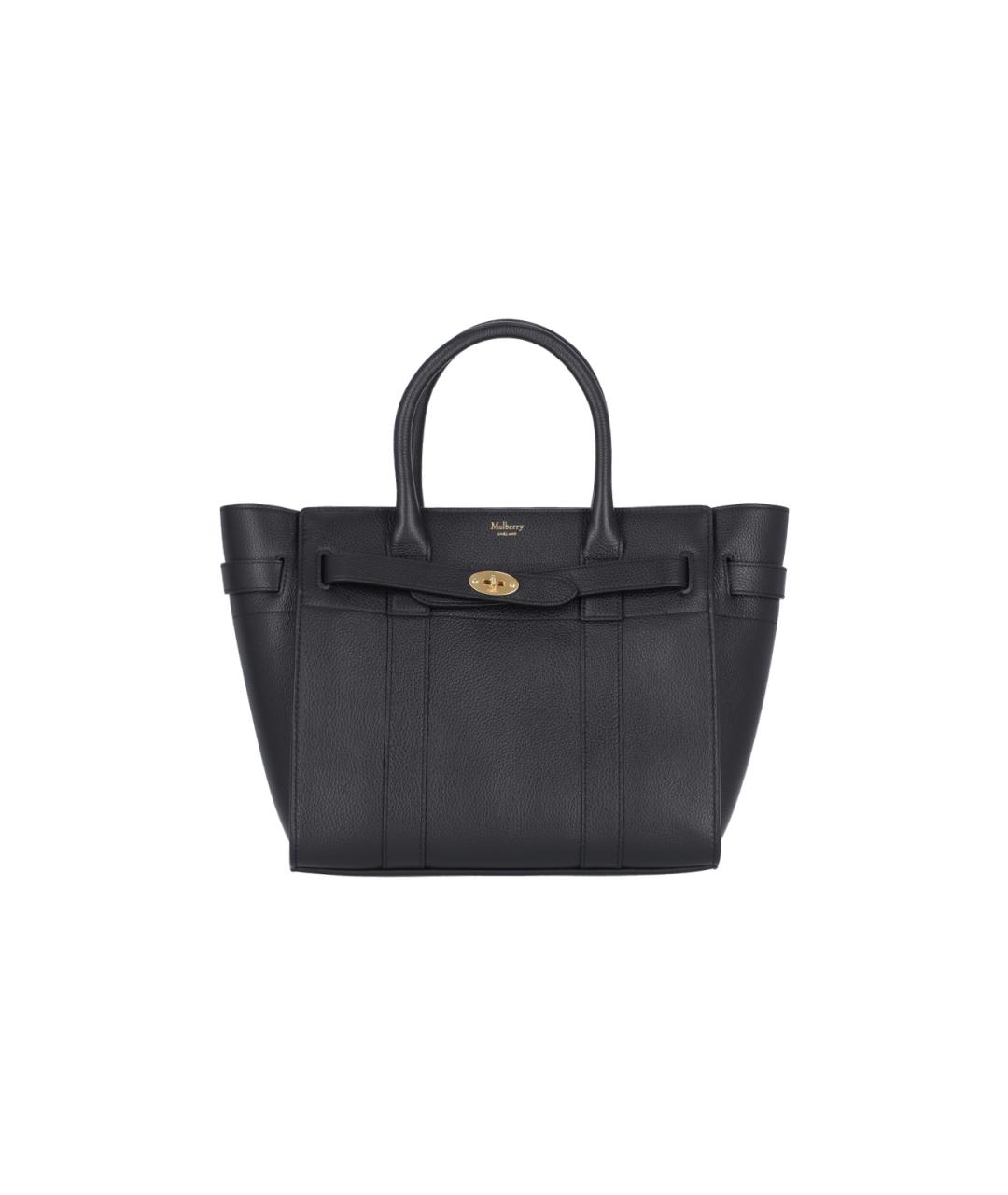 MULBERRY Черная кожаная сумка тоут, фото 1