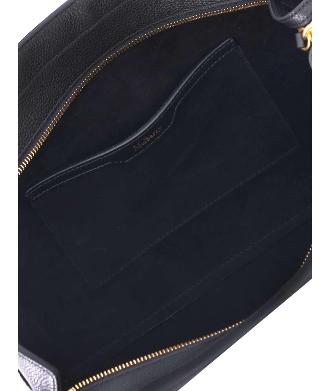 MULBERRY Черная кожаная сумка тоут, фото 4