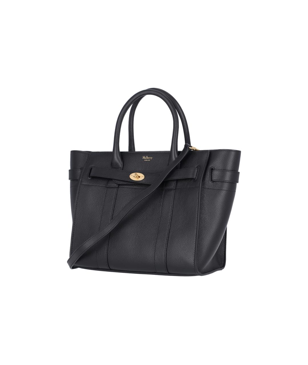 MULBERRY Черная кожаная сумка тоут, фото 2