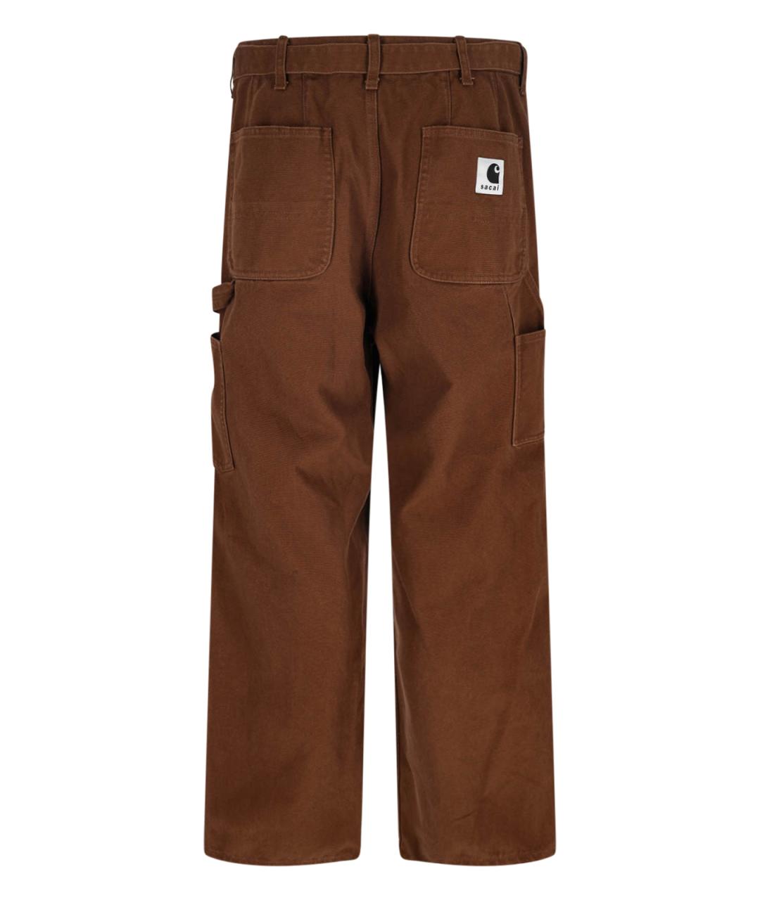 SACAI Коричневые хлопковые прямые брюки, фото 2