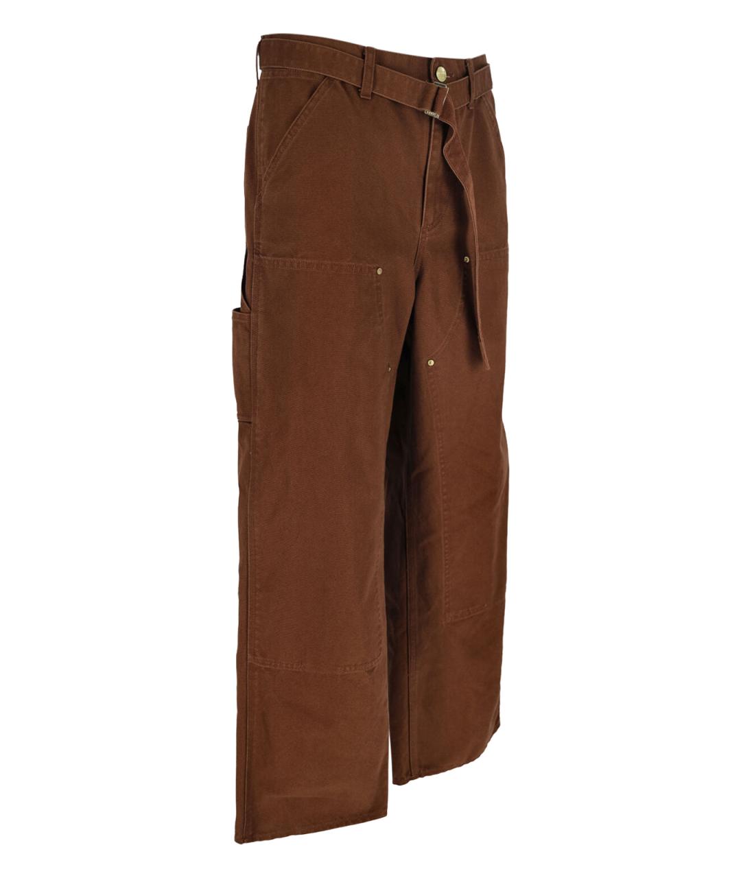 SACAI Коричневые хлопковые прямые брюки, фото 3