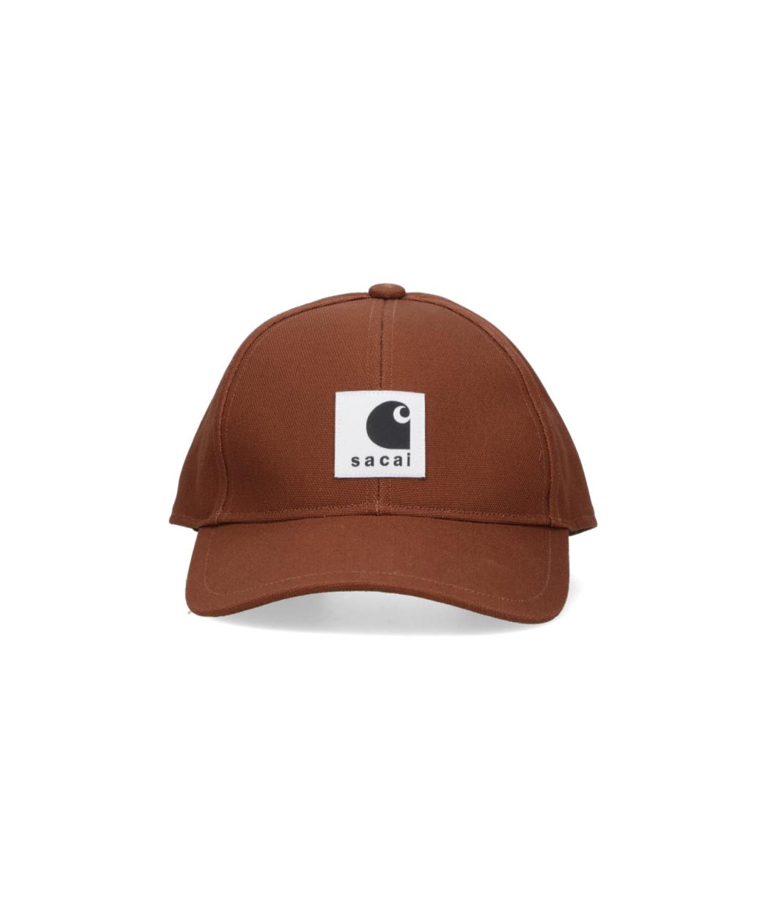 SACAI Коричневая хлопковая кепка, фото 1