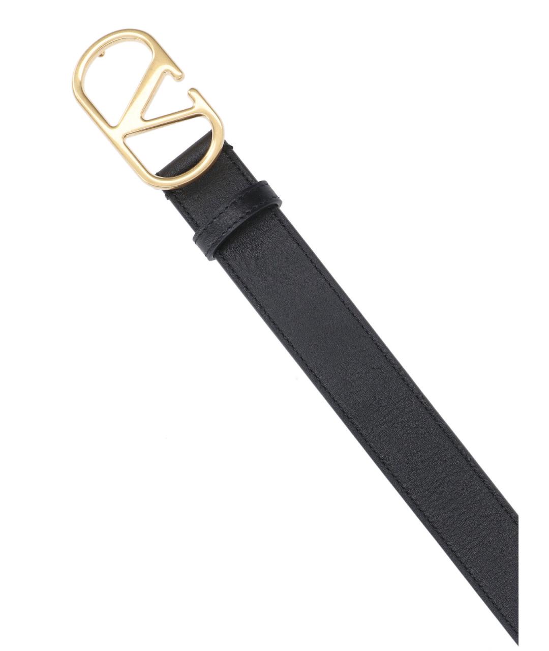 VALENTINO Черный кожаный ремень, фото 3