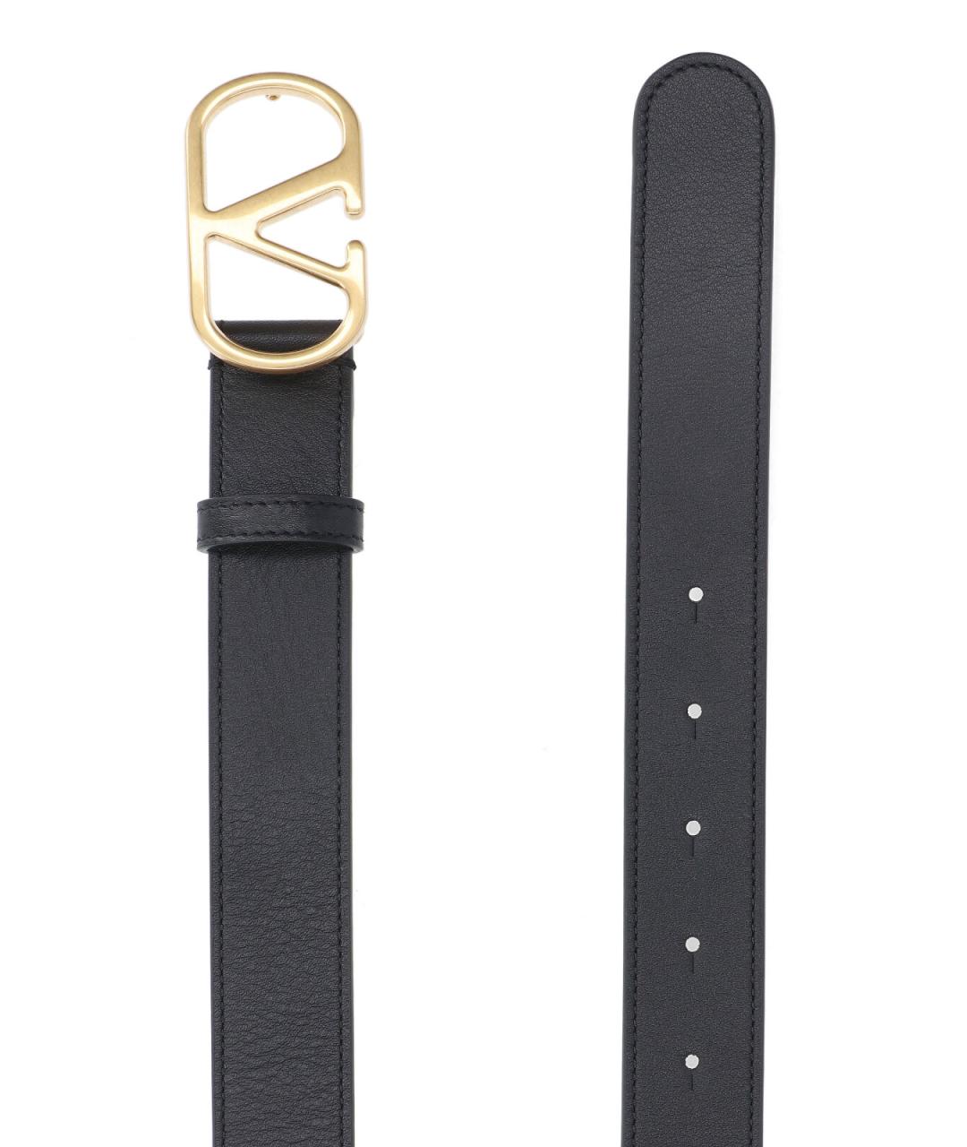 VALENTINO Черный кожаный ремень, фото 2