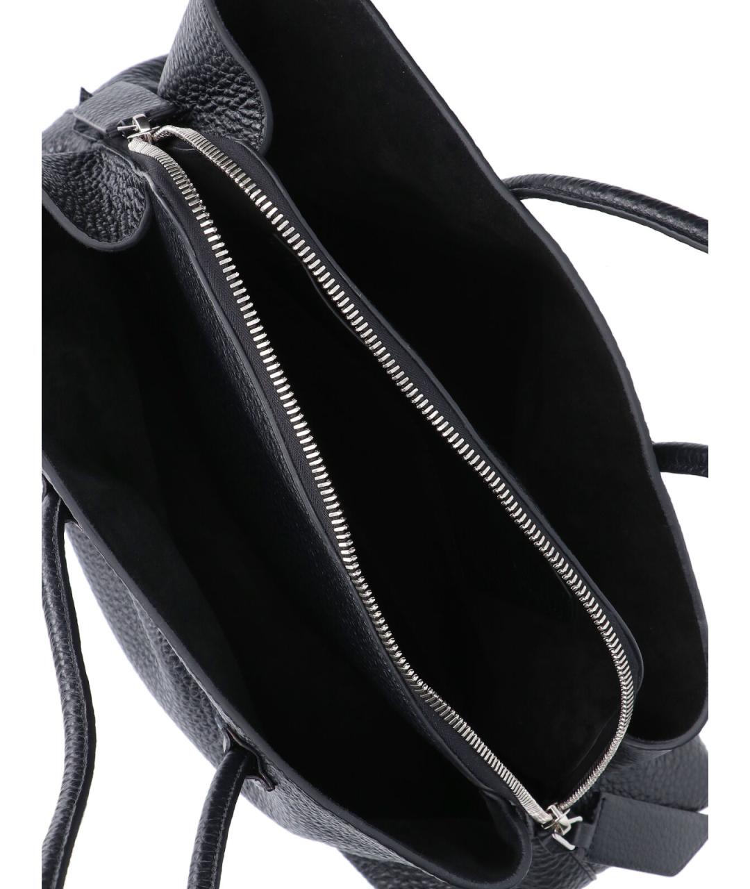 THE ATTICO Черная кожаная сумка тоут, фото 4