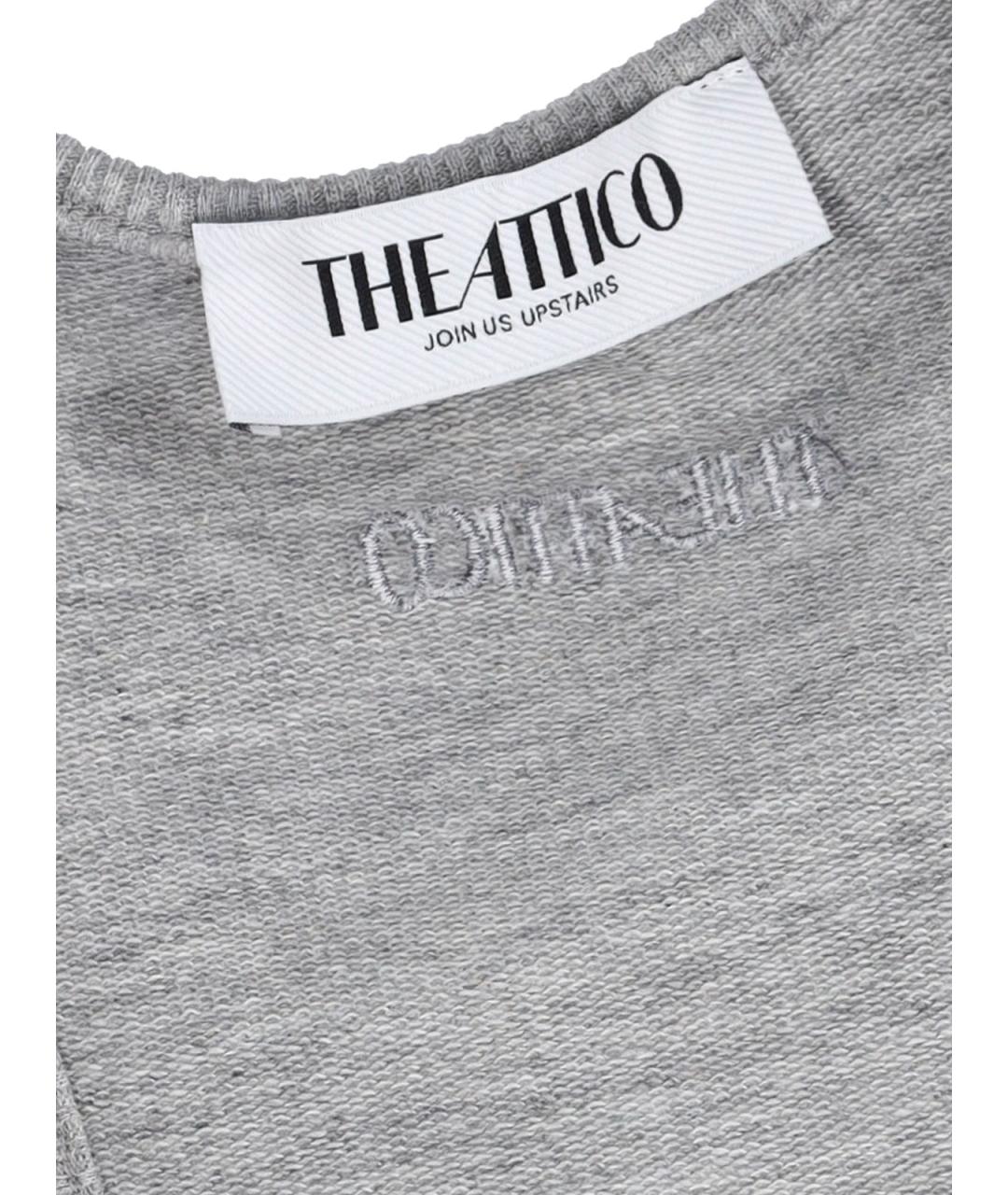 THE ATTICO Серое хлопковое повседневное платье, фото 3