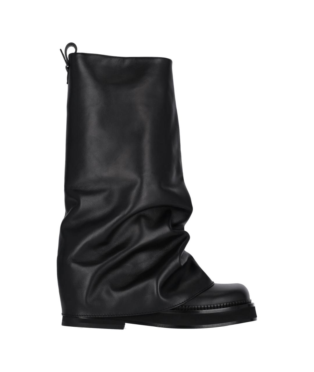 THE ATTICO Черные кожаные ботинки, фото 1