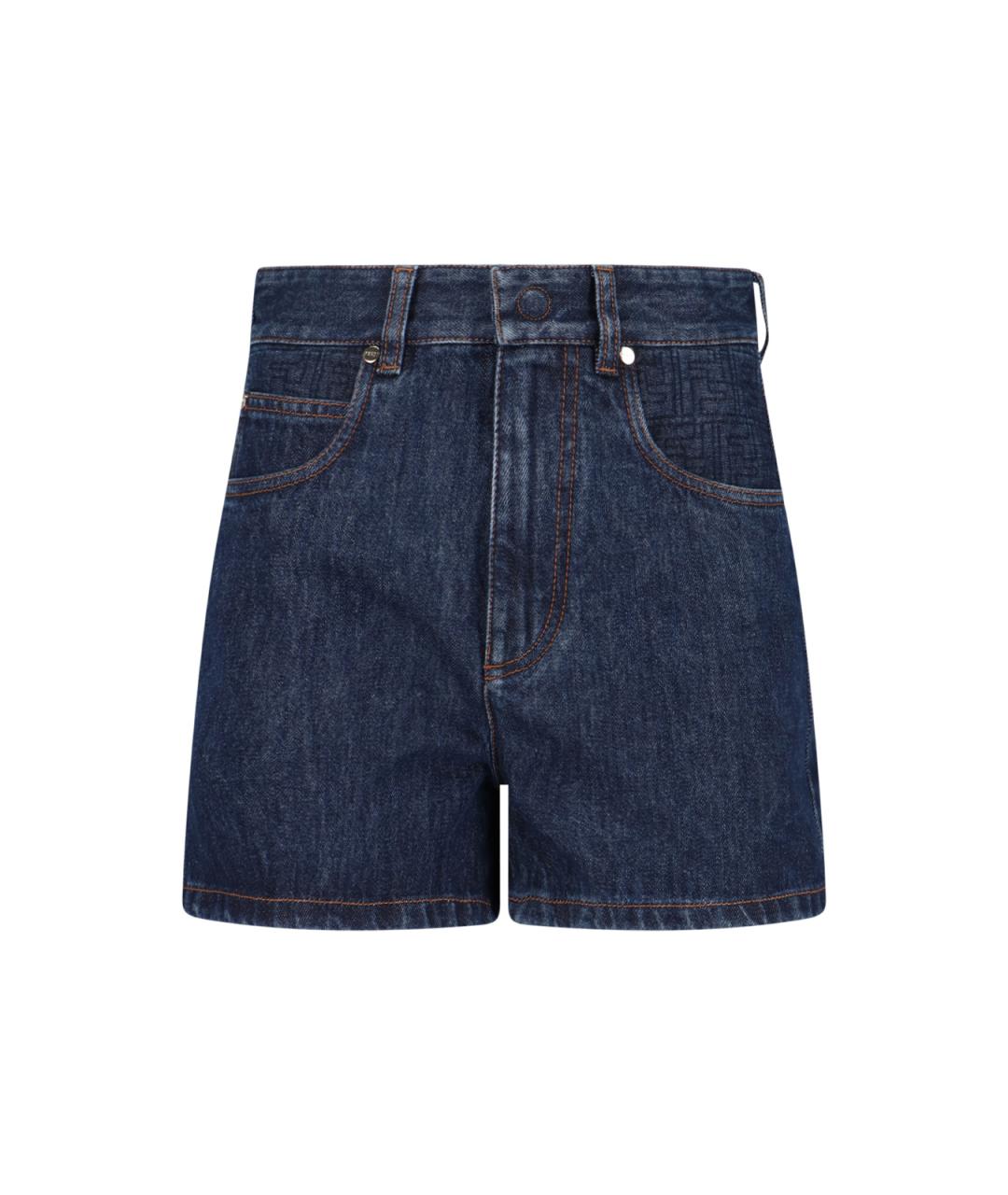 FENDI Синие хлопковые шорты, фото 1