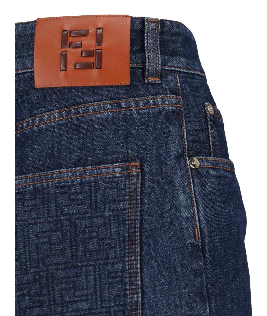 FENDI Синие хлопковые шорты, фото 4