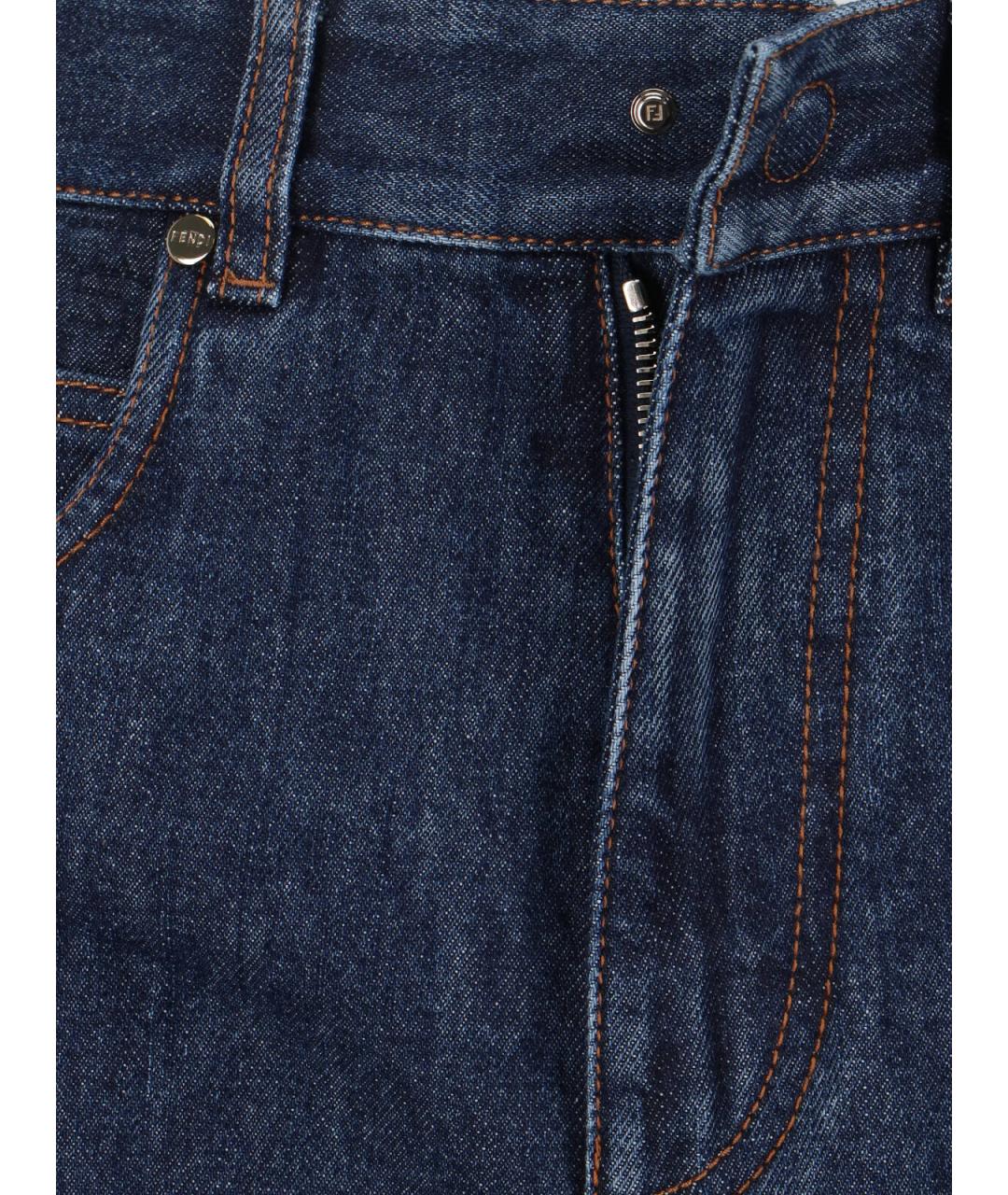 FENDI Синие хлопковые шорты, фото 5