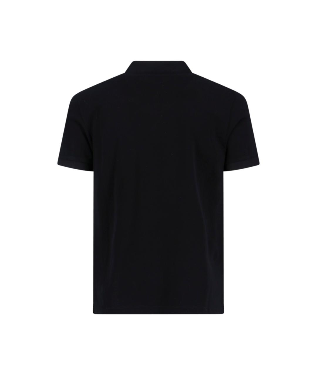 FENDI Черное хлопковое поло с коротким рукавом, фото 2