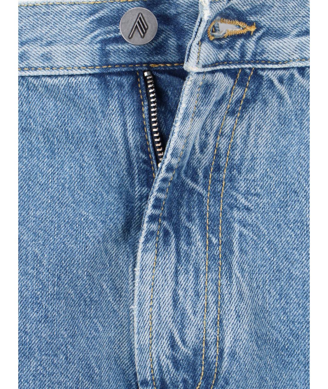 THE ATTICO Голубые хлопковые прямые джинсы, фото 5