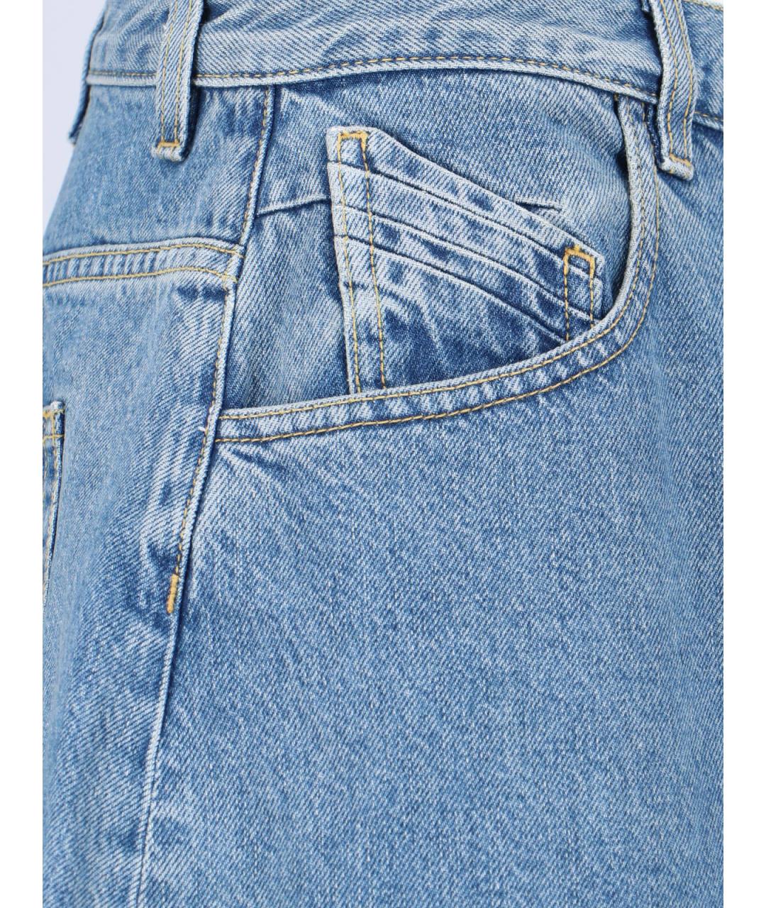 THE ATTICO Голубые хлопковые прямые джинсы, фото 4