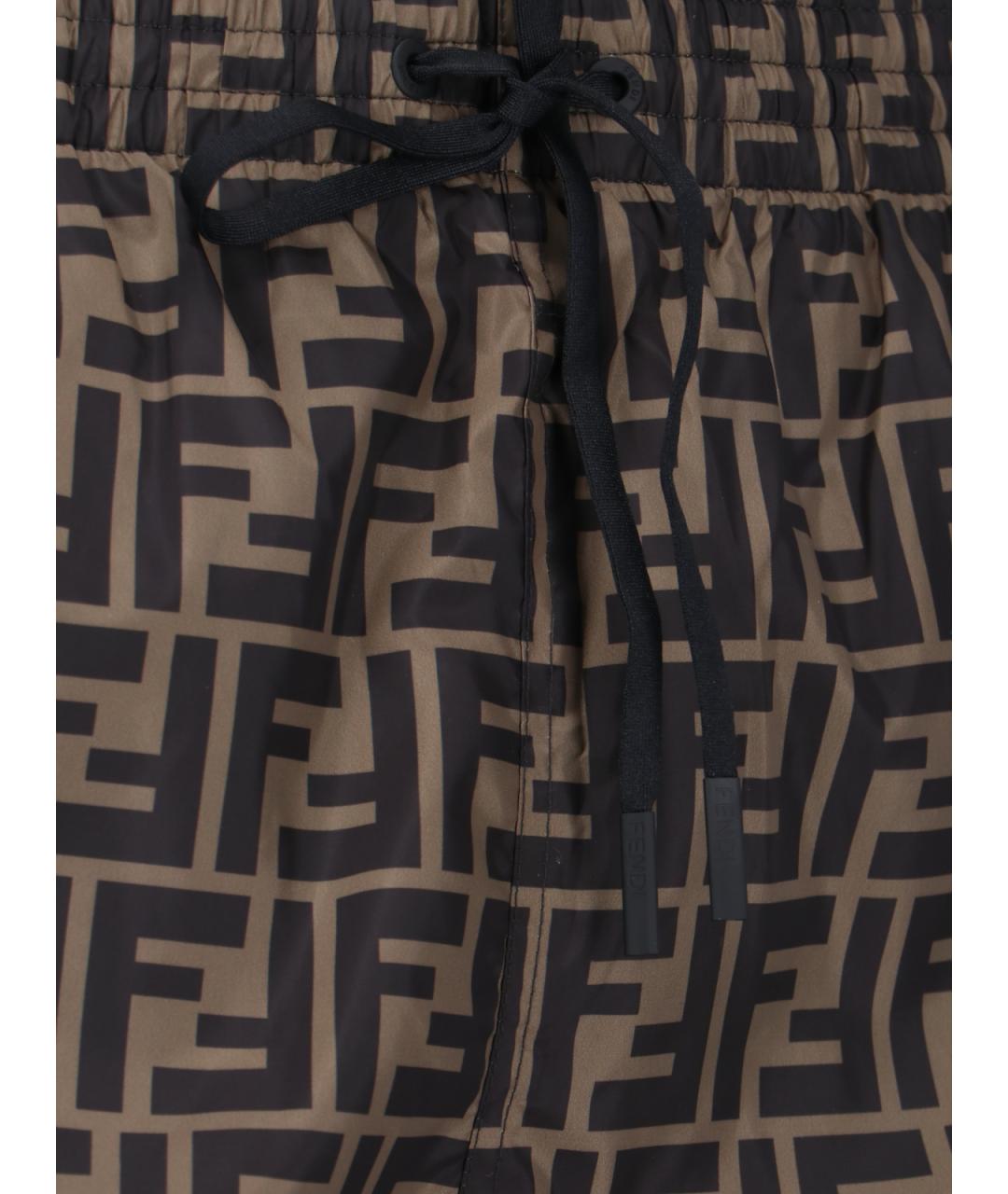 FENDI Коричневые полиэстеровые плавки, фото 4