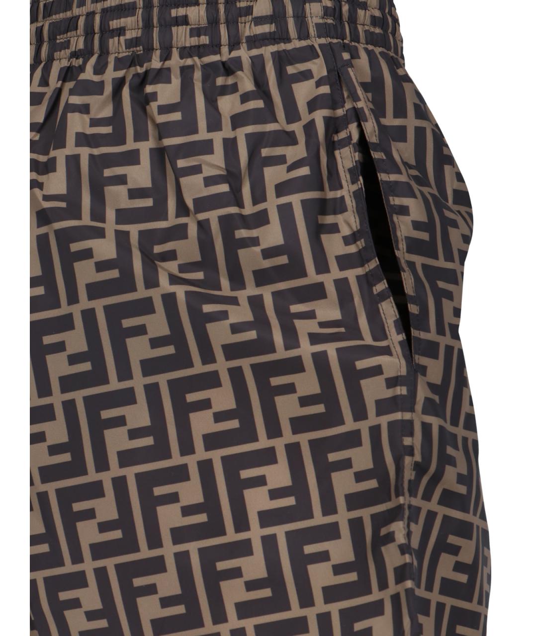 FENDI Коричневые полиэстеровые плавки, фото 3