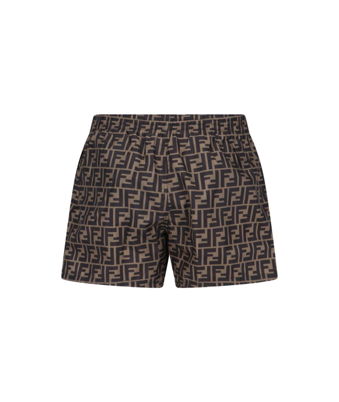 FENDI Коричневые полиэстеровые плавки, фото 2