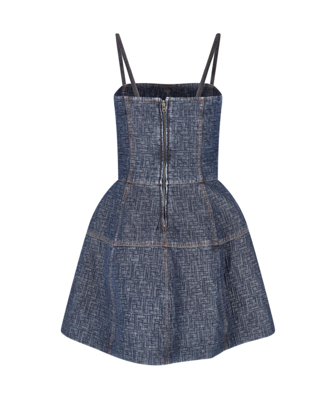 FENDI Синее хлопковое платье, фото 3