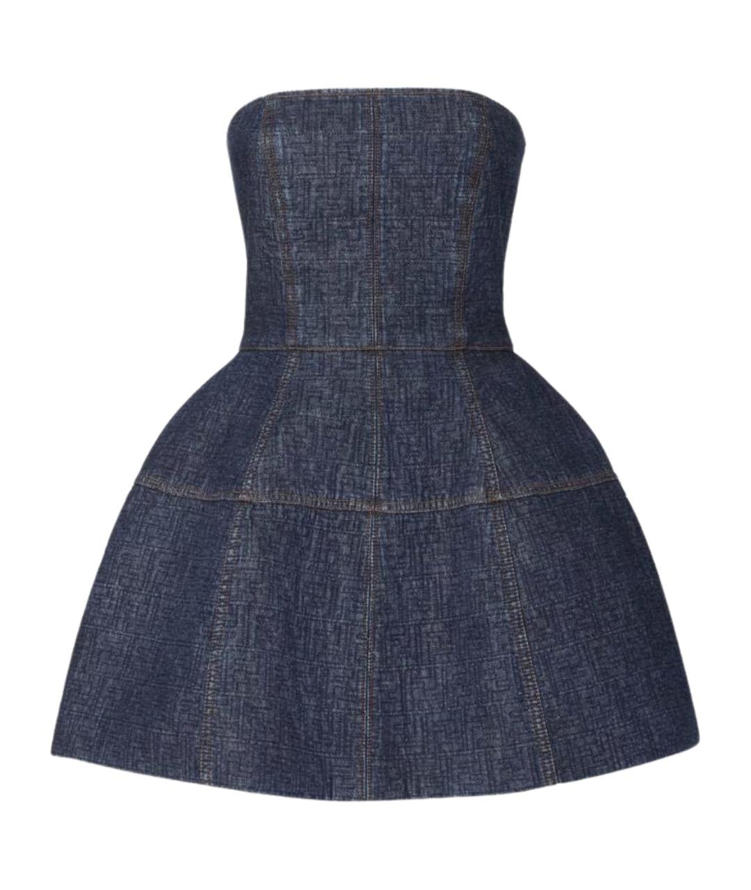 FENDI Синее хлопковое платье, фото 1