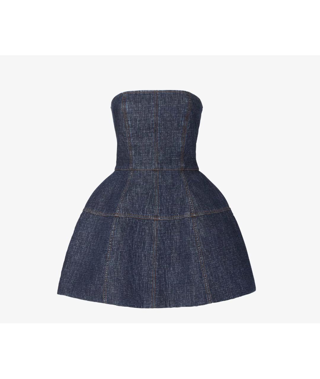 FENDI Синее хлопковое платье, фото 7