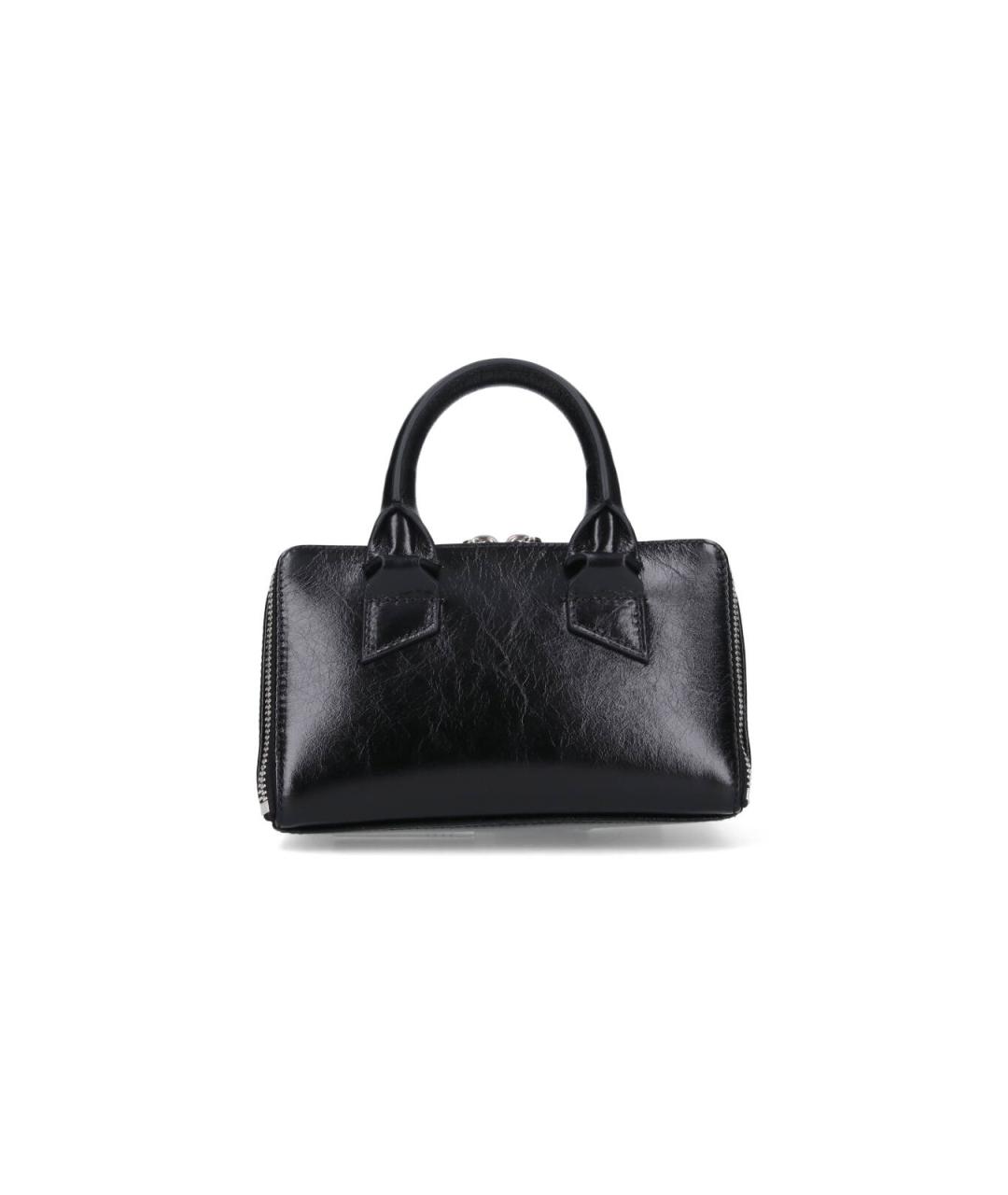 THE ATTICO Черная кожаная сумка тоут, фото 3