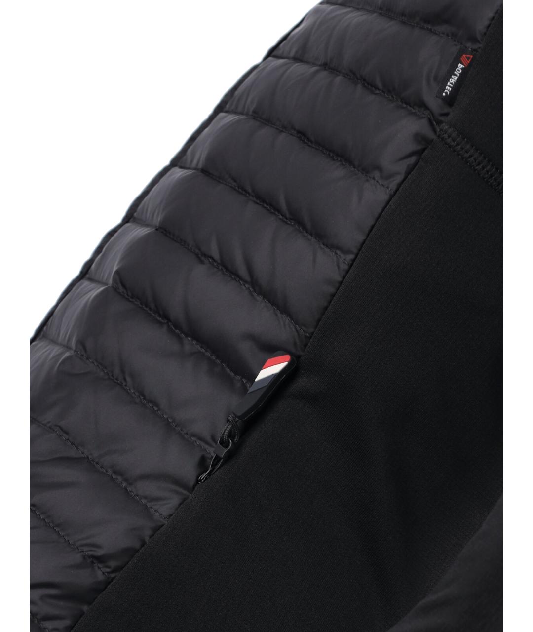 MONCLER GRENOBLE Черный полиэстеровый кардиган, фото 4