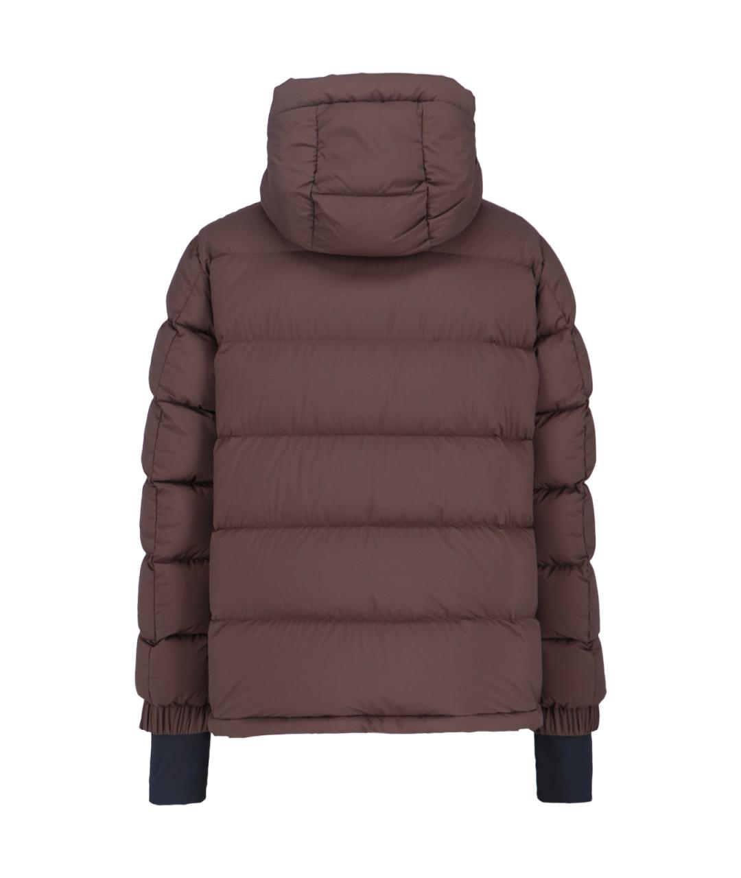 MONCLER GRENOBLE Коричневый полиэстеровый пуховик, фото 2