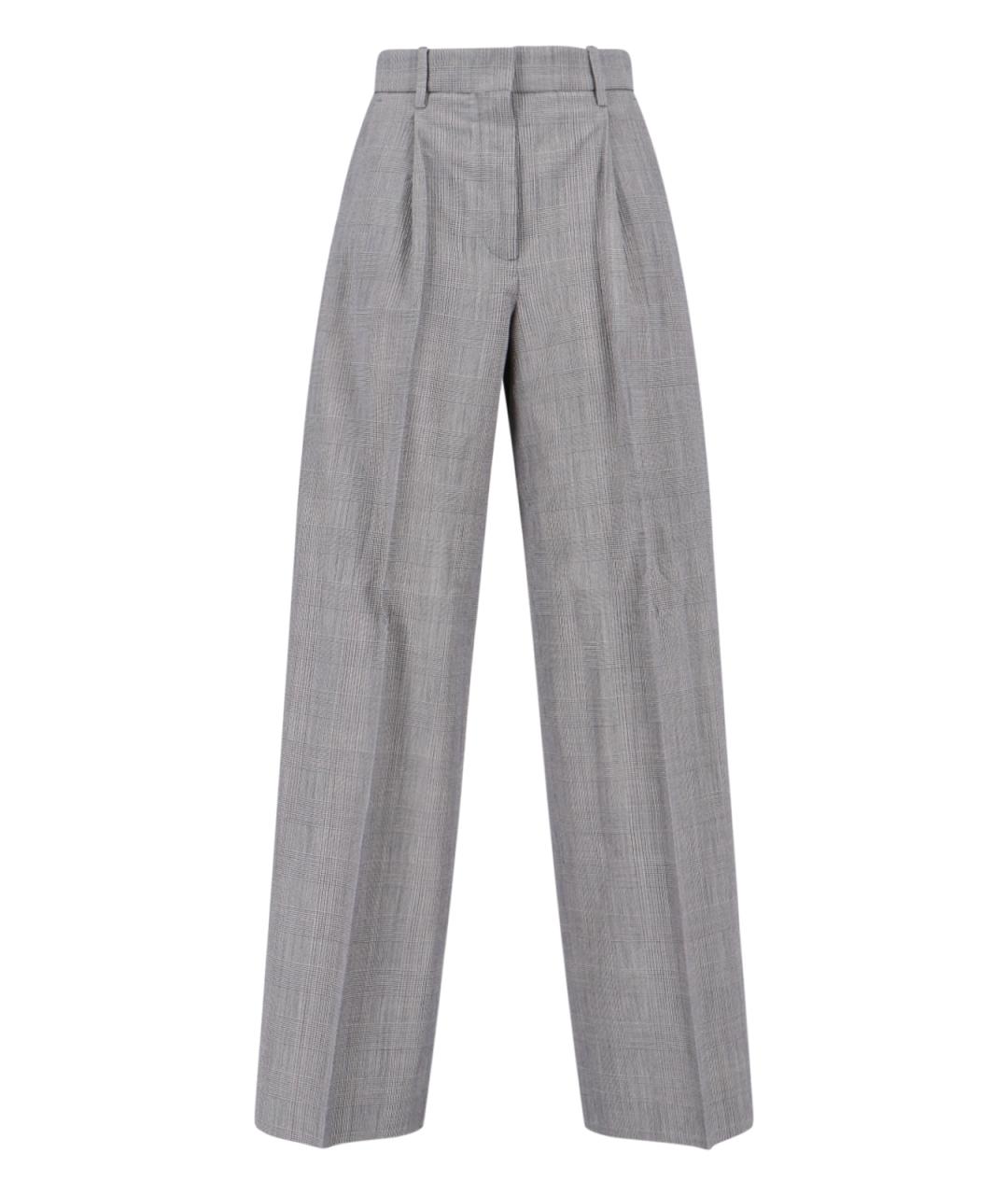 GOLDEN GOOSE DELUXE BRAND Серые шерстяные прямые брюки, фото 1