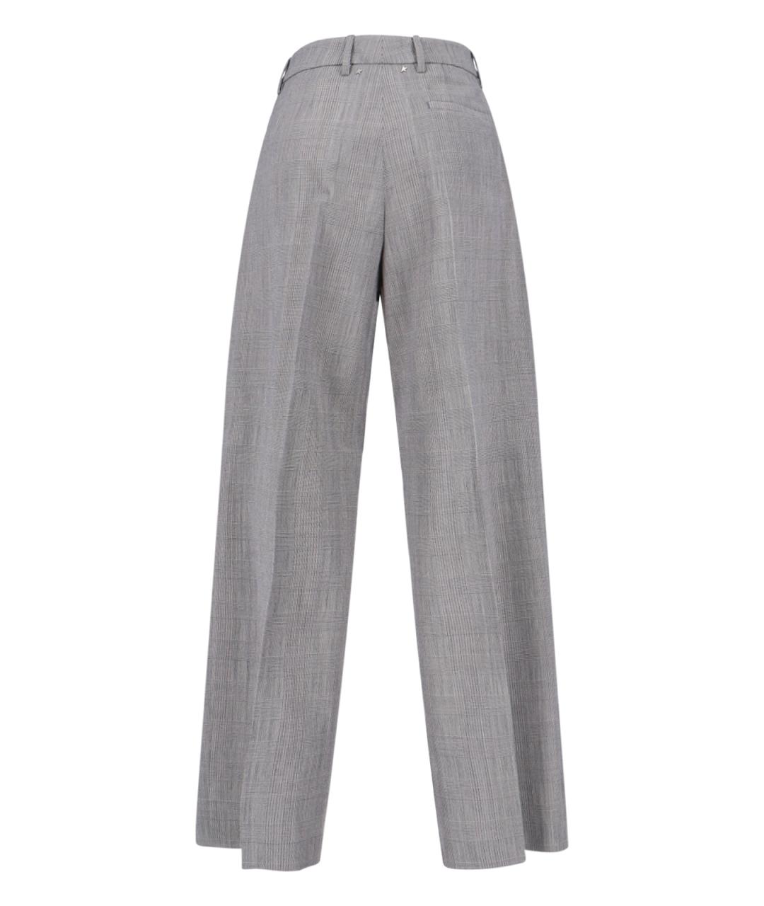 GOLDEN GOOSE DELUXE BRAND Серые шерстяные прямые брюки, фото 2