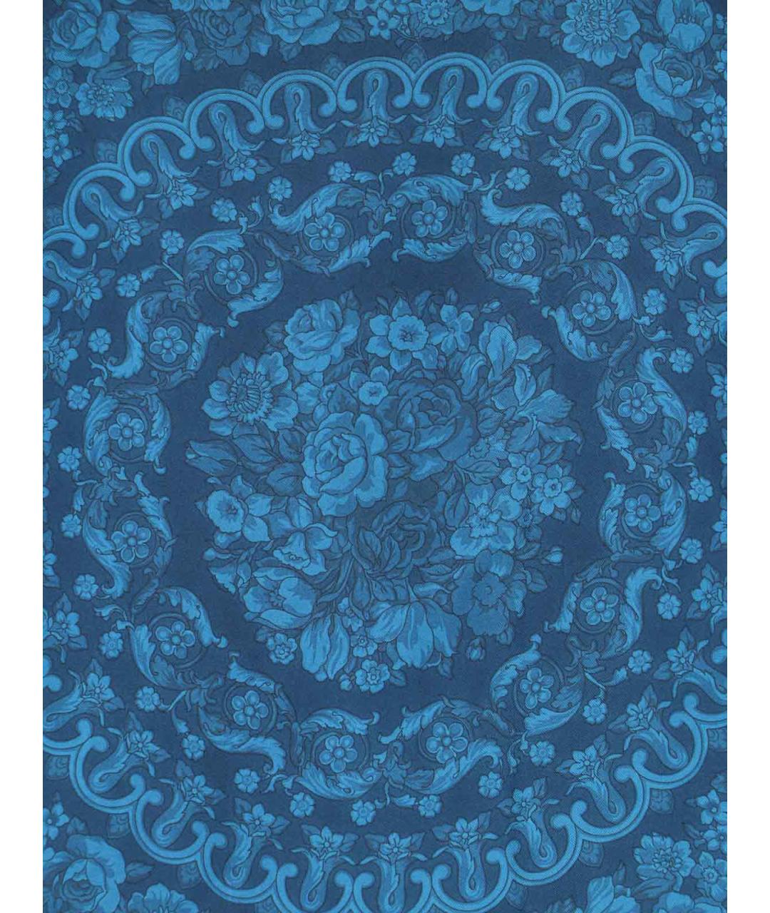 VERSACE Синяя шелковая кэжуал рубашка, фото 4