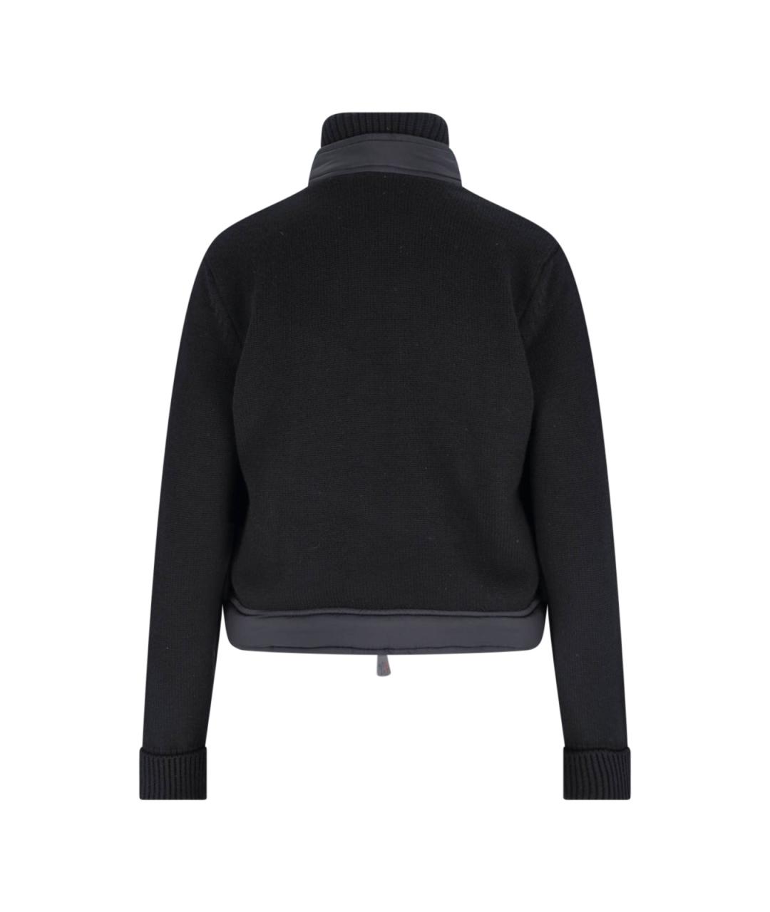 MONCLER GRENOBLE Черный полиэстеровый кардиган, фото 2