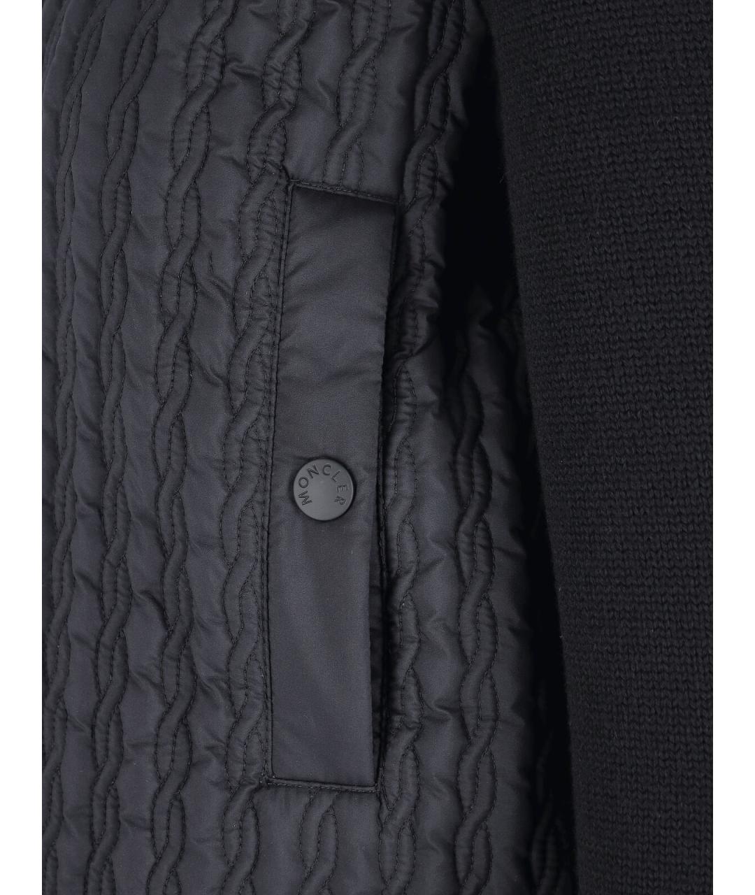 MONCLER GRENOBLE Черный полиэстеровый кардиган, фото 3