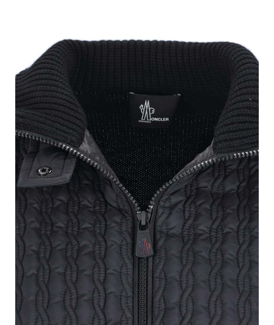 MONCLER GRENOBLE Черный полиэстеровый кардиган, фото 5