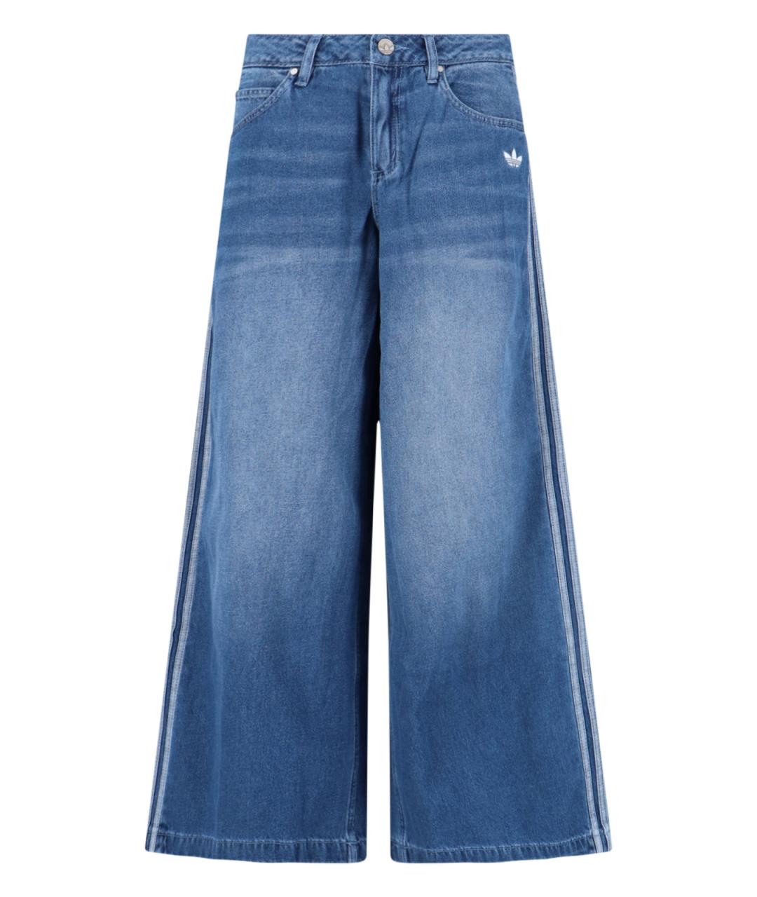 ADIDAS Синие хлопковые прямые джинсы, фото 1