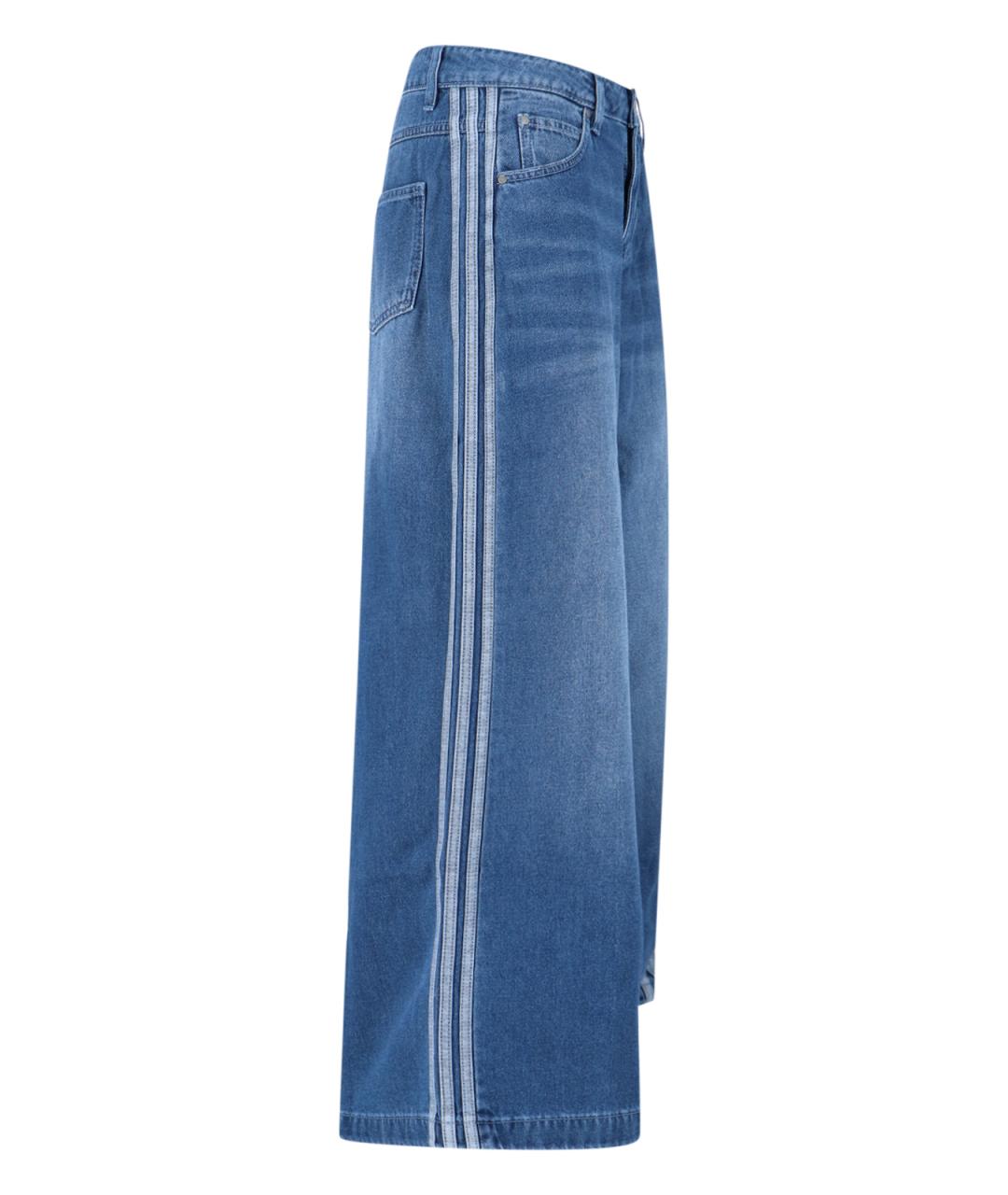 ADIDAS Синие хлопковые прямые джинсы, фото 3