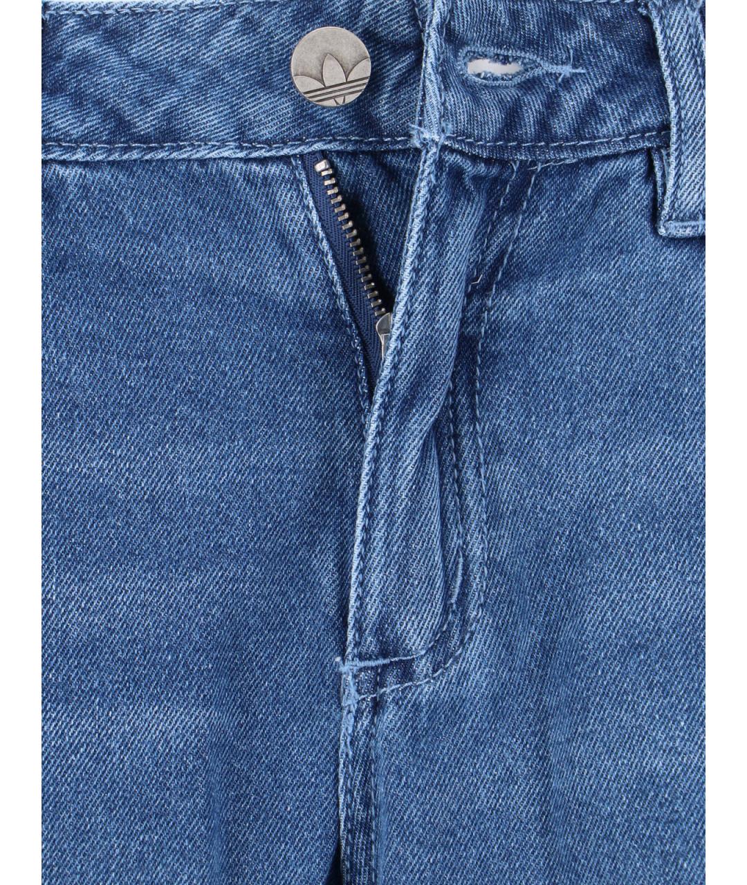 ADIDAS Синие хлопковые прямые джинсы, фото 5