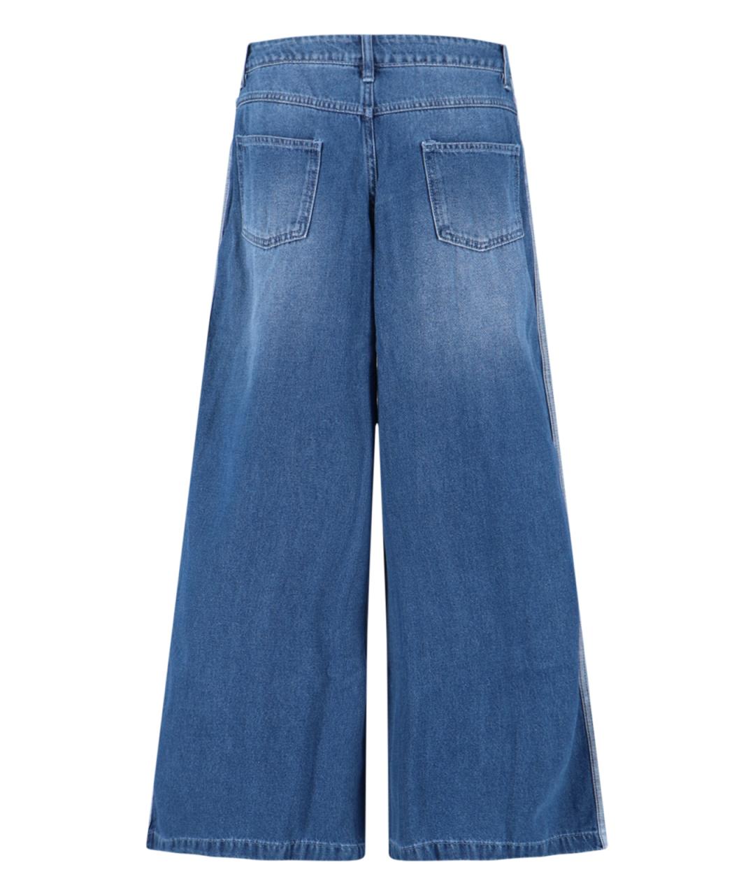 ADIDAS Синие хлопковые прямые джинсы, фото 2