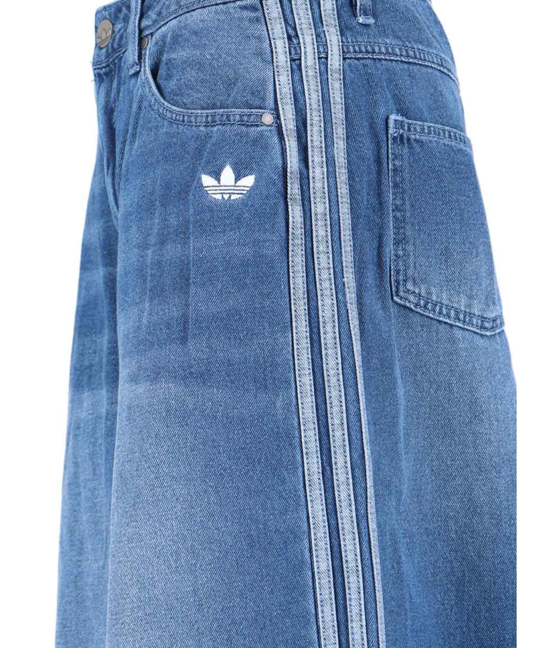 ADIDAS Синие хлопковые прямые джинсы, фото 4