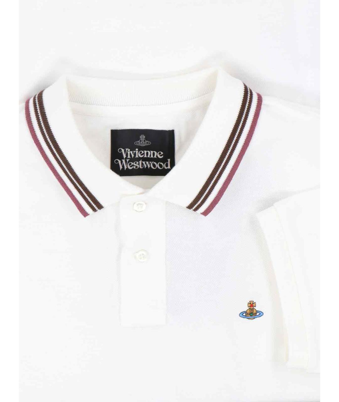 VIVIENNE WESTWOOD Белое хлопковое поло с длинным рукавом, фото 3