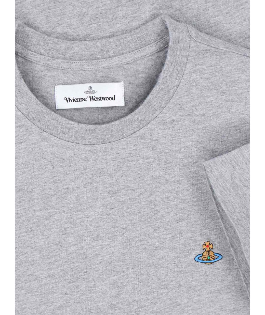 VIVIENNE WESTWOOD Серая хлопковая футболка, фото 3